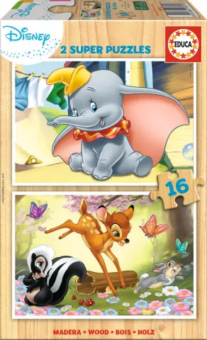 Imagen PUZZLES DISNEY DUMBO/BAMBI 2X16 PZAS. EDUCA