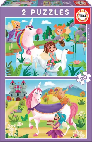 Imagen PUZZLES UNICORNIO/HADAS 2X20 PZAS. EDUCA