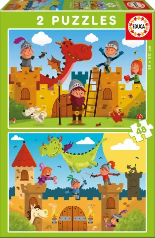 Imagen PUZZLES DRAGONES Y CABALLEROS 2X48 PZAS. EDUCA