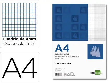 Imagen BLOC NOTAS A4 4MM. LIDERPAPEL