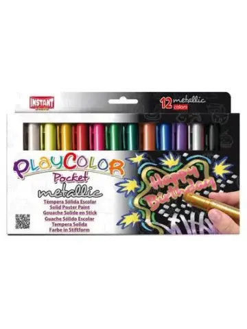 Imagen TEMPERA PLAYCOLOR POCKET METALLIC 12 COL. 5 GR. 