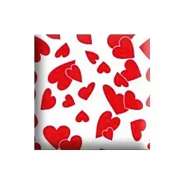 Imagen LMINA GOMA EVA BLANCA CORAZONES ROJOS 50 x 33 cm