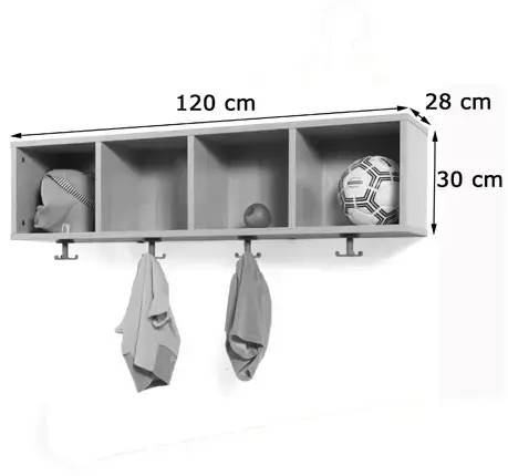Imagen MUEBLE 4 CASILLAS CON PERCHERO 2