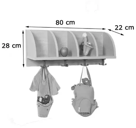 Imagen MUEBLE PERCHERO 4 CASILLAS 2