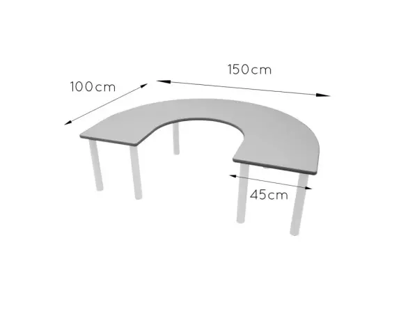 Imagen MESA DE "U" 150 x 100 cm 2