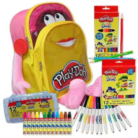 Imagen MOCHILA PLAY DOH CON 37 PIEZAS DE DIBUJO COLOR ROSA 