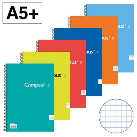 Imagen CUADERNO 4 3 MM TAPA DURA. 80 H. 70 GR. CAMPUS