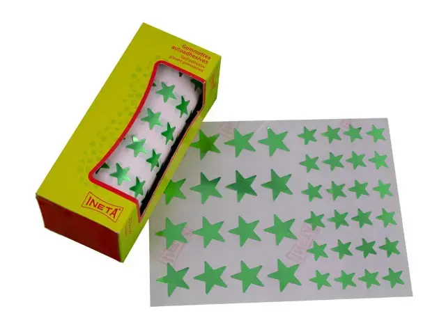 Imagen ROLLO GOMETS ESTRELLA VERDE METALIZADO. INETA