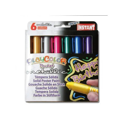 Imagen TEMPERA PLAYCOLOR POCKET METALLIC 6 COL. INSTANT