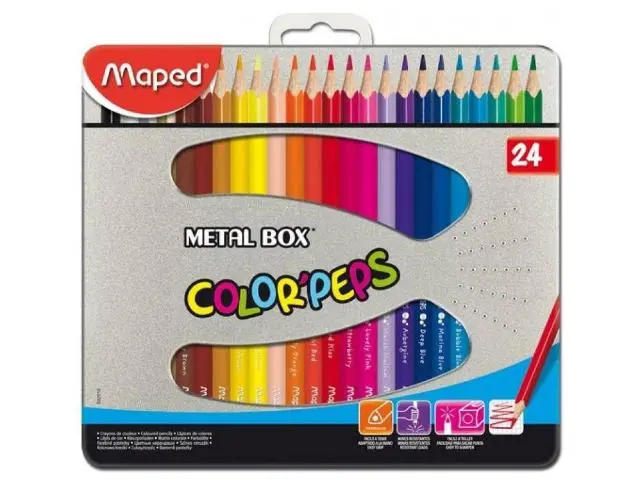 Imagen ESTUCHE DE METAL 24 LAPICES DE COLORES COLORPEPS. 