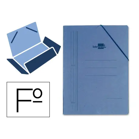 Imagen CARPETA F SOLAPAS CARTON AZUL LIDERPAPEL