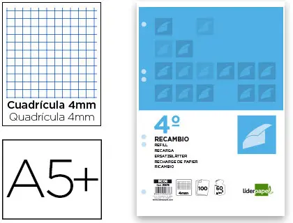 Imagen RECAMBIO 4 100 H 4 MM 6 TALADROS LIDERPAPEL