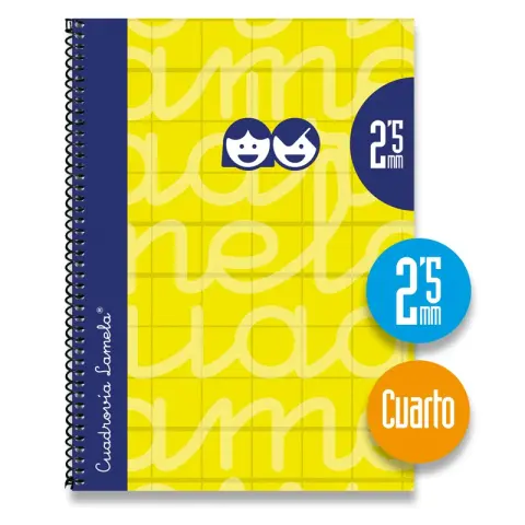 Imagen CUADERNO 4 2.5 MM TAPA DURA AMARILLO. LAMELA