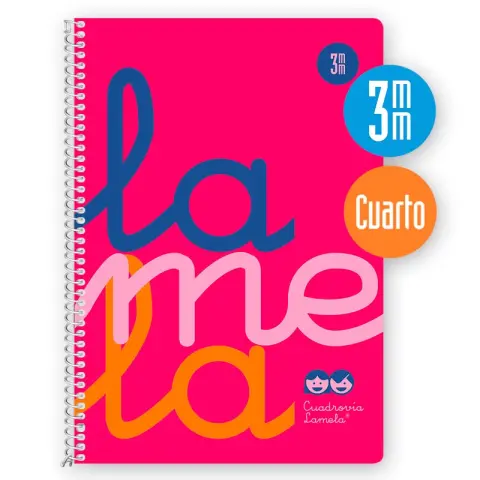 Imagen CUADERNO 4 3 MM TAPA PP ROSA. LAMELA