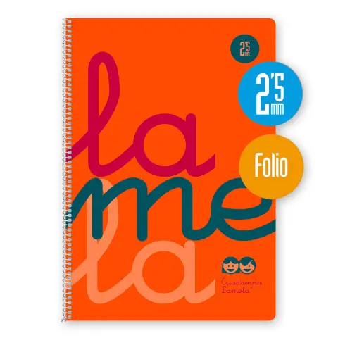 Imagen CUADERNO F 2.5 MM TAPA PP NARANJA. LAMELA