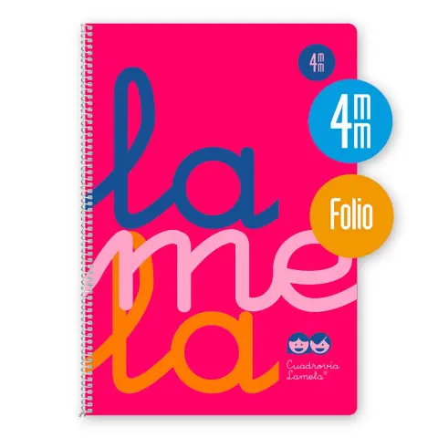 Imagen CUADERNO F 4 MM TAPA PP ROSA. LAMELA