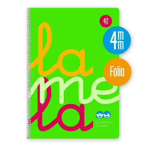 Imagen CUADERNO F 4 MM TAPA PP VERDE. LAMELA