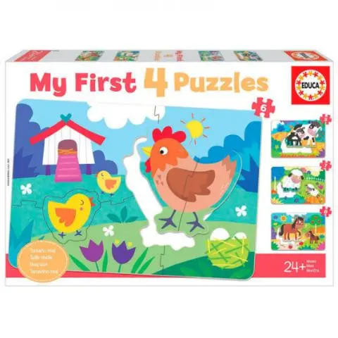 Imagen SET 4 PUZZLES PROGRESIVOS 5, 6, 7 Y 8 PZAS. ANIMALES GRANJA