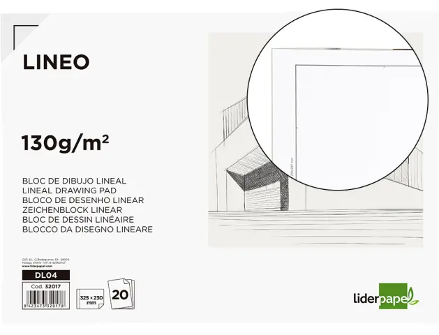 Imagen BLOC DIBUJO CON RECUADRO ENCOLADO LIDERPAPEL