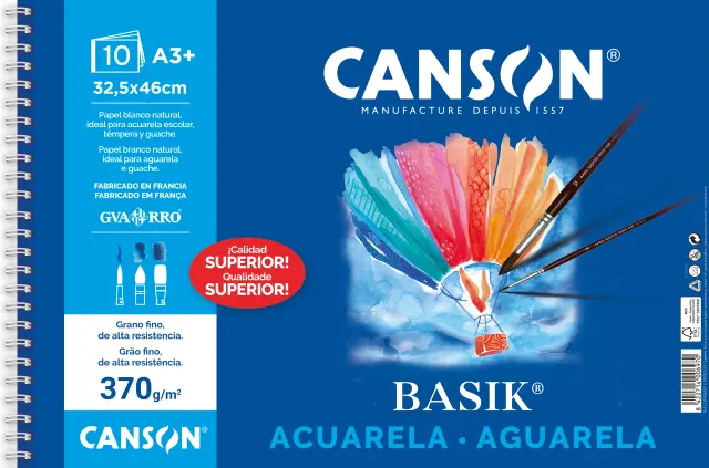 Imagen BLOC DE DIBUJO ACUARELA A3+. CANSON