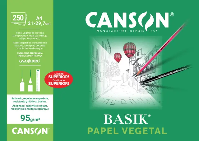 PAPEL VEGETAL CANSON A3 90/95GR. P/250