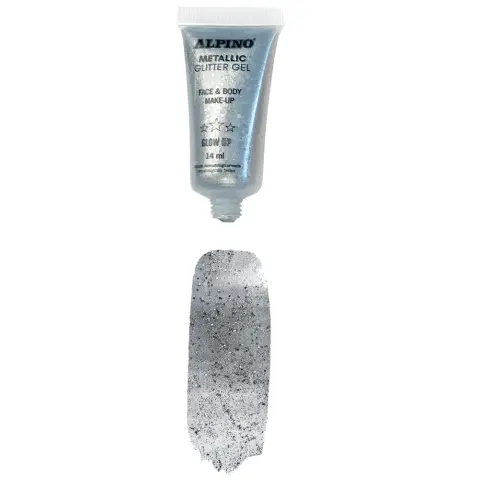 Imagen MAQUILLAJE GEL METALLIC GLITTER PLATA. ALPINO