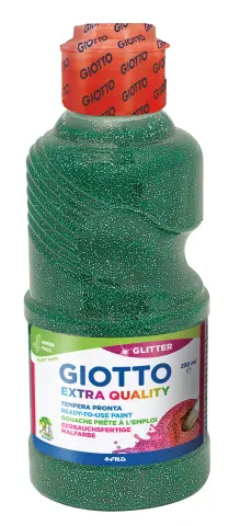 Imagen TEMPERA LIQUIDA GLITTER VERDE 250 ML. GIOTTO