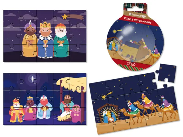 Imagen PUZZLE REYES MAGOS 3 DISEÑOS SURTIDOS. BISMARK