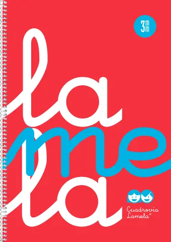 Imagen CUADERNO F 3 MM TAPA PP ROJO. LAMELA