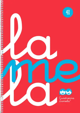 Imagen CUADERNO F 4 MM TAPA PP ROJO. LAMELA