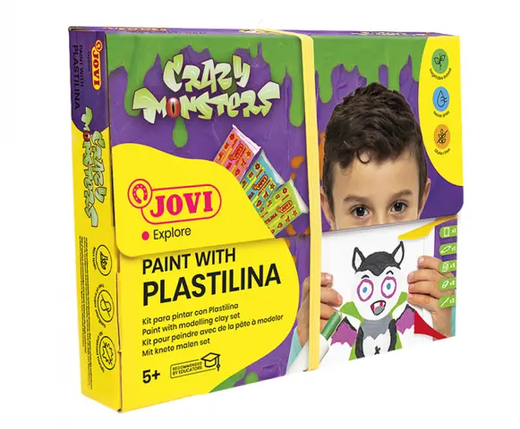 Imagen KIT PINTURA CON PLASTILINA CRAZY MONSTERS. JOVI