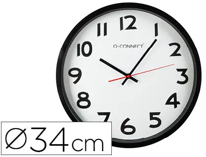 Imagen RELOJ DE PARED MARCO NEGRO 34CM. Q-CONNECT