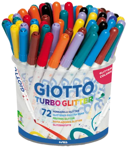 Imagen ROTULADOR TURBO GLITTER PACK ESCOLAR C/72. GIOTTO