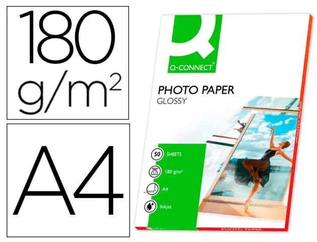 Imagen PAPEL FOTOGRFICO A4 GLOSSY 20H. 180 GR. Q-CONNECT