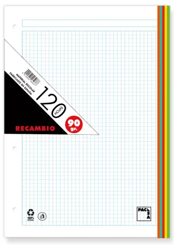 Imagen RECAMBIO A4 5MM 120H. 90 GRS. PACSA