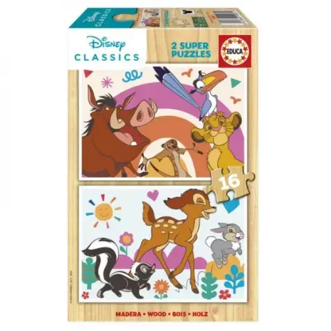 Imagen PUZZLES DISNEY ANIMALS 2X16 PZAS.