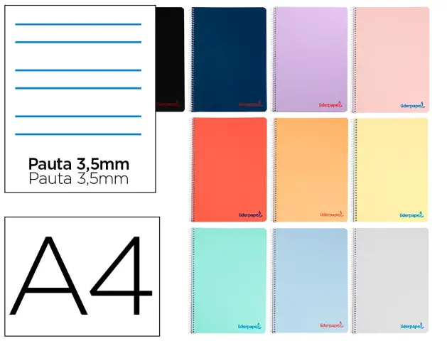 Imagen CUADERNO F  PAUTA 3.5MM TAPA PP. LIDERPAPEL