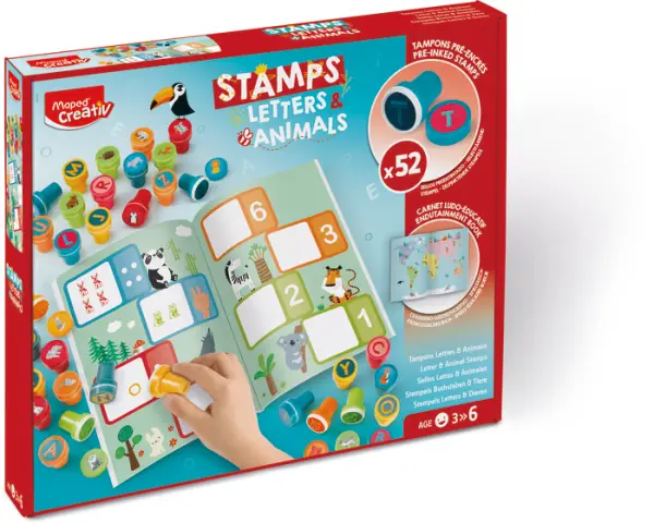 Imagen JUEGO  CREATIV 52 STAMPS LETTERS & ANIMALS 