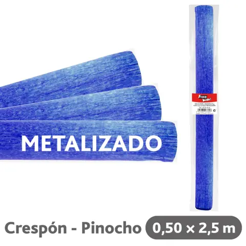 Imagen PAPEL CRESPON AZUL METALIZADO 0,5X2,5MTR. FIXO