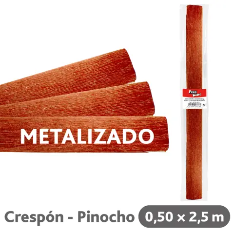 Imagen PAPEL CRESPON ROJO METALIZADO 0,5X2,5MTR. FIXO