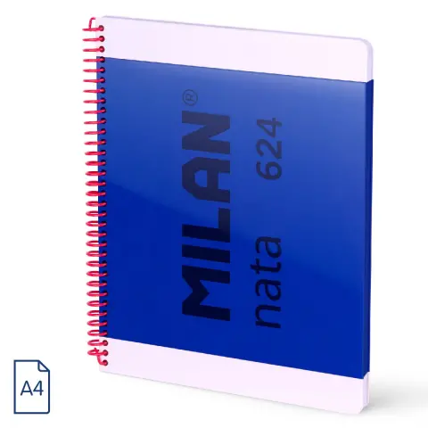 Imagen CUADERNO A4 ESPIRAL NATA AZUL. MILAN