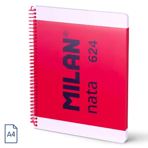 Imagen CUADERNO A4 ESPIRAL NATA ROSA. MILAN