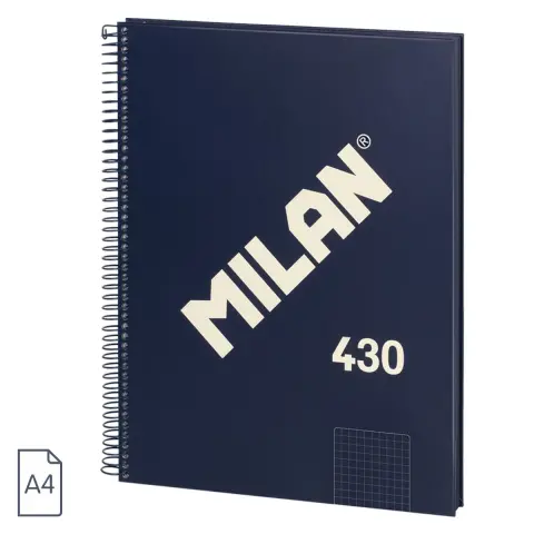 Imagen CUADERNO A4 ESPIRAL 430 AZUL. MILAN