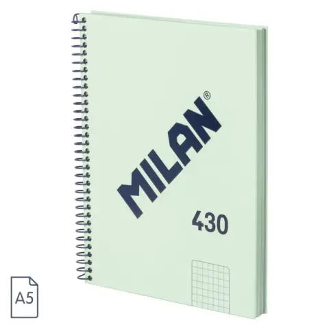 Imagen CUADERNO A5 ESPIRAL 430 VERDE. MILAN