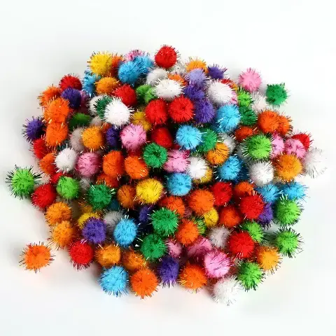 Imagen POMPONES PEQUEOS GLITTER C/100