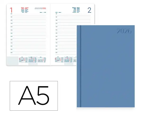 Imagen AGENDA ENCUADERNADA A5 D/P CORFU AZUL CLARO