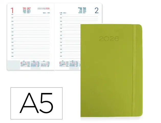 Imagen AGENDA MIKONO 150X210 ENCUADERNADA D/P  VERDE CLARO