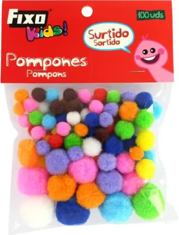 Imagen POMPONES PEQUEOS TAMAOS SURTIDOS. 
