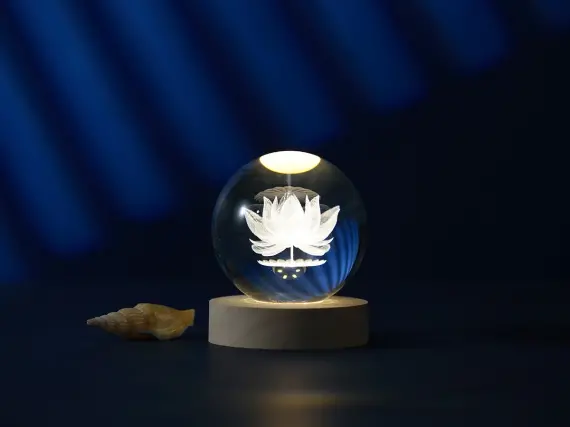 Imagen LAMPARA BOLA DE CRISTAL LOTUS