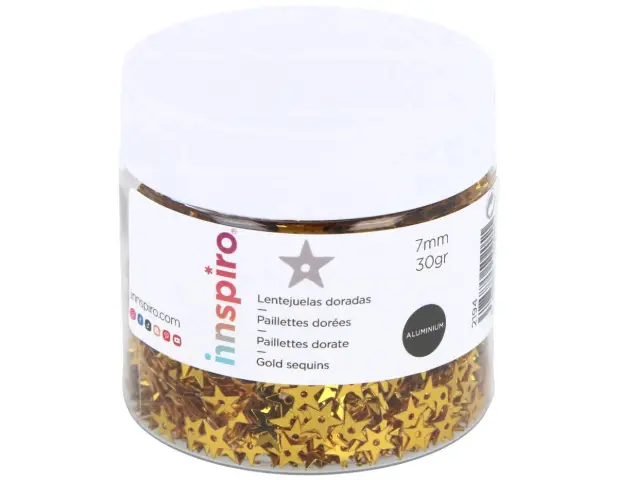 Imagen BOTE LENTEJUELAS ESTRELLAS ORO. INNSPIRO 